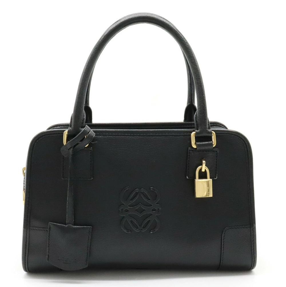Loewe Amazona Anagram Handbag Boston Leather Black